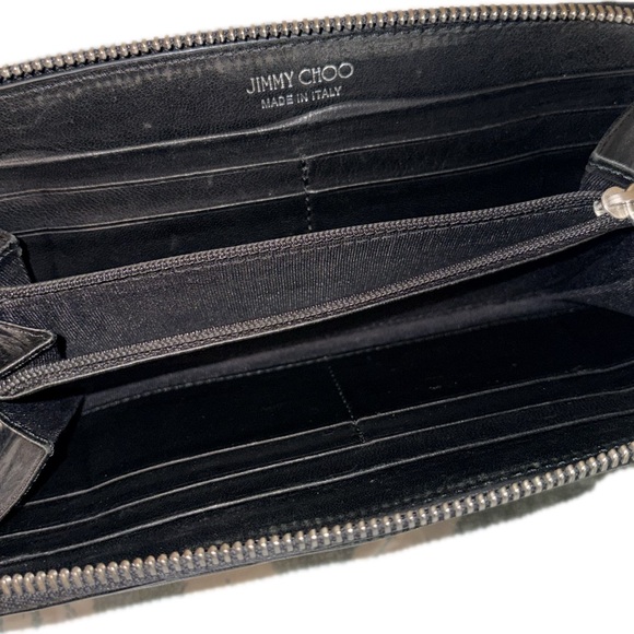 Jimmy Choo Filipa Black Wallet with Silver Star Studs - Picture 8 of 12